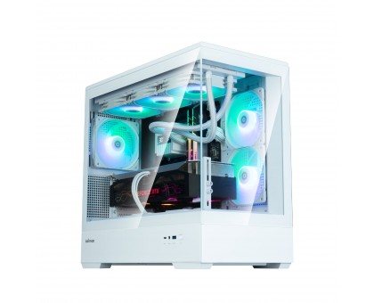 Корпус Zalman P30 White V2, без БЖ, 1xUSB3.0, 1хUSB Type-C, 3x120мм ARGB, TG Front/Side Panel, mATX, білий