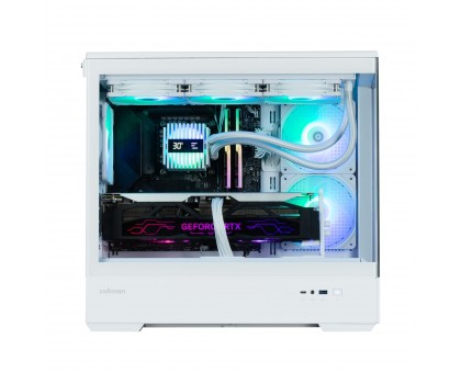 Корпус Zalman P30 White V2, без БЖ, 1xUSB3.0, 1хUSB Type-C, 3x120мм ARGB, TG Front/Side Panel, mATX, білий