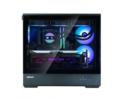 Корпус Zalman P30 Black V2, без БЖ, 1xUSB3.0, 1хUSB Type-C, 3x120мм ARGB, TG Front/Side Panel, mATX, чорний Корпус Zalman P30 Black V2, без БЖ, 1xUSB3.0, 1хUSB Type-C, 3x120мм ARGB, TG Front/Side Panel, mATX, чорний