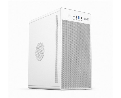 Корпус 2E Credo V285W без БЖ, 1xUSB3.0, 1х USB 2.0, 1xUSB Type-C, 1x120мм, VGA 300мм, mATX, білий