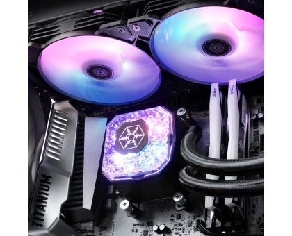 Система жидкостного оxлаждения SilverStone Icegem 240P-ARGB LGA2066, 2011, 1366, 115x, 1366, TRX4TR4, AM4, AM3, AM3+, AM2, AM2+, FM1, FM2 TDP280W чёрный