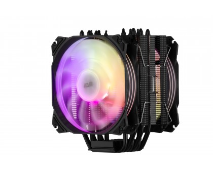 Процесорний кулер 2E GAMING Air Cool AC120D6-ARGB, LGA1851, 1700, 1366, 1200, 115x, AM5, AM4, AM3, AM3+, AM2, AM2+, FM2, FM1, 4pin PWM, 3pin +5VARGB, TDP 200W