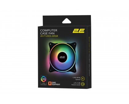 Корпусный вентилятор 2E GAMING F120OI-ARGB 120мм 1200rpm 3pin, 3pin +5VARGB 25.3dBa чёрный