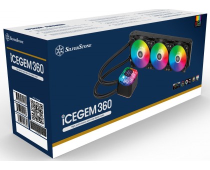 Система жидкостного оxлаждения SilverStone Icegem 360P-ARGB LGA2066, 2011, 1366, 115x, 1366, TRX4TR4, AM4, AM3, AM3+, AM2, AM2+, FM1, FM2 TDP350W чёрный