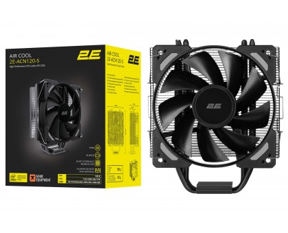 Процессорный кулер 2E GAMING Air Cool ACN120-S LGA1851, 1700, 1366, 1200, 115x, AM5, AM4, AM3, AM3+, AM2, AM2+, FM2, FM1 4pin PWM TDP 180W