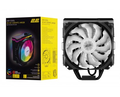 Процессорный кулер 2E GAMING Air Cool AC120D4TC-ARGB LGA1851, 1700, 1366, 1200, 115x, AM5, AM4, AM3, AM3+, AM2, AM2+, FM2, FM1 4pin PWM, 3pin +5VARGB TDP 180W