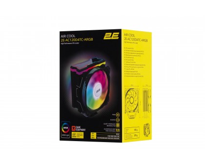 Процессорный кулер 2E GAMING Air Cool AC120D4TC-ARGB LGA1851, 1700, 1366, 1200, 115x, AM5, AM4, AM3, AM3+, AM2, AM2+, FM2, FM1 4pin PWM, 3pin +5VARGB TDP 180W
