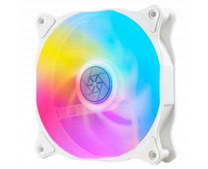Корпусний вентилятор SilverStone Air Blazer 120RW-ARGB, 120мм, 600-2200rpm, 4pin PWM, 3pin +5VARGB, 7.4-35.6dBa, білий