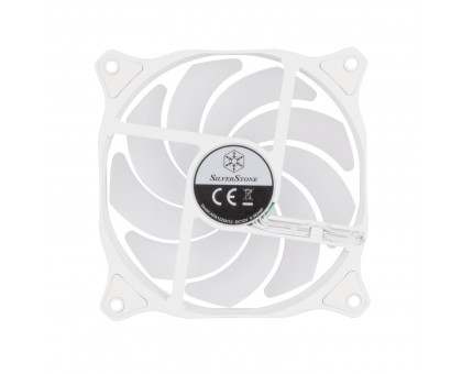Корпусний вентилятор SilverStone Air Blazer 120RW-ARGB, 120мм, 600-2200rpm, 4pin PWM, 3pin +5VARGB, 7.4-35.6dBa, білий