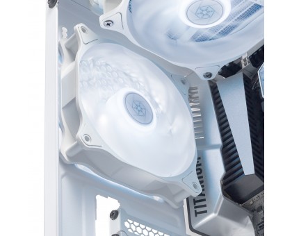 Корпусний вентилятор SilverStone Air Blazer 120RW-ARGB, 120мм, 600-2200rpm, 4pin PWM, 3pin +5VARGB, 7.4-35.6dBa, білий