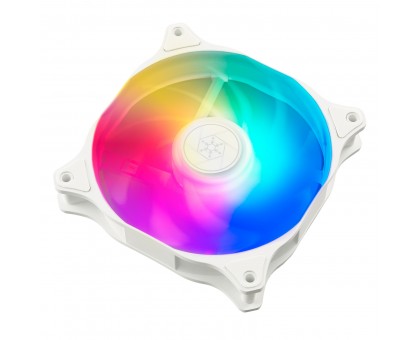 Корпусний вентилятор SilverStone Air Blazer 120RW-ARGB, 120мм, 600-2200rpm, 4pin PWM, 3pin +5VARGB, 7.4-35.6dBa, білий