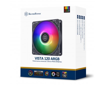Корпусный вентилятор SilverStone Vista VS120B-ARGB 120мм 2000rpm 4pinPWM, 3pin +5VARGB 30.6dBa чёрный