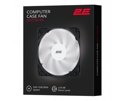 Корпусний вентилятор 2E F120-SN, 120мм, 500-1500rpm, 4pin 24dBa, чорний