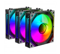 Корпусные вентиляторы 2E GAMING Air Cool Magic Mirror ACF120MB-ARGB, 3x120мм, 2000rpm, 4pin PWM +5VARGB, 20.5dBa, чёрный