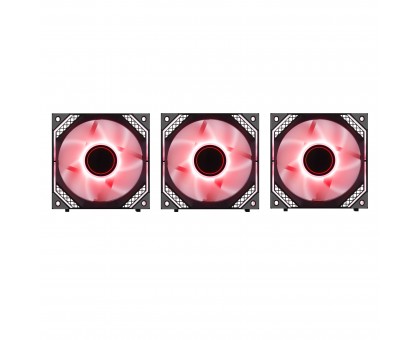 Корпусные вентиляторы 2E GAMING Air Cool Magic Mirror ACF120MB-ARGB, 3x120мм, 2000rpm, 4pin PWM +5VARGB, 20.5dBa, чёрный