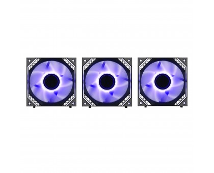 Корпусные вентиляторы 2E GAMING Air Cool Magic Mirror ACF120MB-ARGB, 3x120мм, 2000rpm, 4pin PWM +5VARGB, 20.5dBa, чёрный