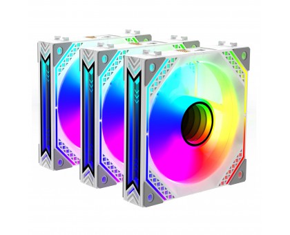 Корпусні вентилятори 2E GAMING Air Cool Magic Mirror ACF120MW-ARGB, 3x120мм, 2000rpm, 4pin PWM +5VARGB, 20.5dBa, білий