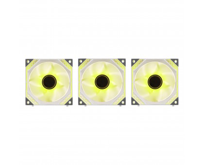 Корпусні вентилятори 2E GAMING Air Cool Magic Mirror ACF120MW-ARGB, 3x120мм, 2000rpm, 4pin PWM +5VARGB, 20.5dBa, білий