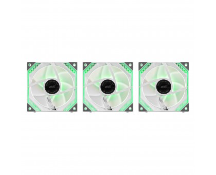 Корпусні вентилятори 2E GAMING Air Cool Magic Mirror ACF120MW-ARGB, 3x120мм, 2000rpm, 4pin PWM +5VARGB, 20.5dBa, білий