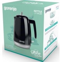 Электрочайник Gorenje 1.7л, Strix контроль, черный