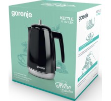 Електрочайник Gorenje 1.7л, Strix контроль, чорний