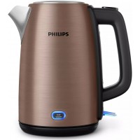 Электрочайник Philips Viva Collection 1.7л, металл, LED подсветка, медно-черный