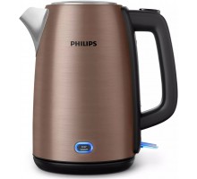 Електрочайник Philips Viva Collection 1.7л, метал, LED підсвітка, мідно-чорний