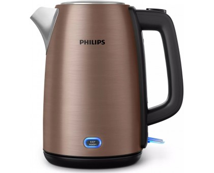 Електрочайник Philips Viva Collection 1.7л, метал, LED підсвітка, мідно-чорний