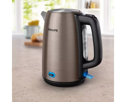 Електрочайник Philips Viva Collection 1.7л, метал, LED підсвітка, мідно-чорний