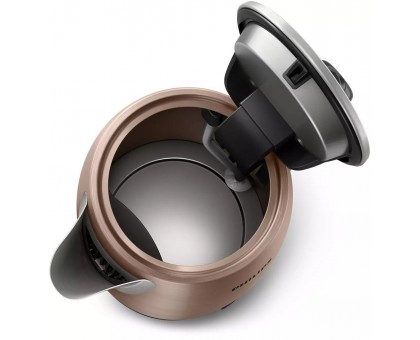 Електрочайник Philips Viva Collection 1.7л, метал, LED підсвітка, мідно-чорний