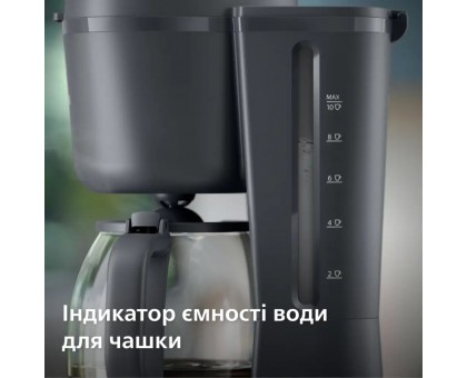 Кавоварка Philips крапельна Essentials Collection, 1.38л, мелена, підтримка температури, темно-сірий