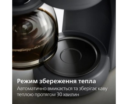 Кавоварка Philips крапельна Essentials Collection, 1.38л, мелена, підтримка температури, темно-сірий