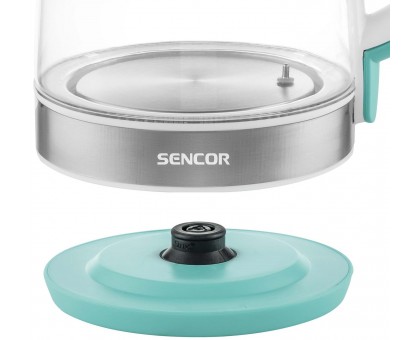 Электрочайник Sencor 2л, Strix, стекло, 5 темп.реж, зеленый
