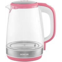 Электрочайник Sencor 2л, Strix, стекло, 5 темп.реж, малиновый