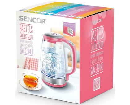 Электрочайник Sencor 2л, Strix, стекло, 5 темп.реж, малиновый Электрочайник Sencor 2л, Strix, стекло, 5 темп.реж, малиновый
