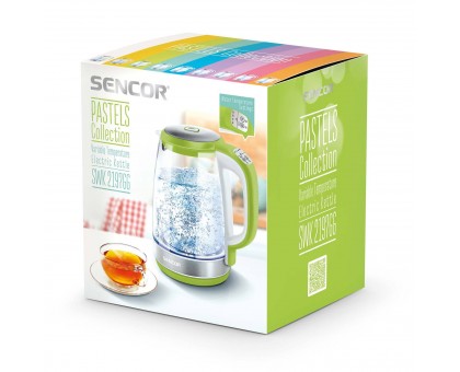 Электрочайник Sencor 2л, Strix, стекло, 5 темп.реж, салатовый Электрочайник Sencor 2л, Strix, стекло, 5 темп.реж, салатовый