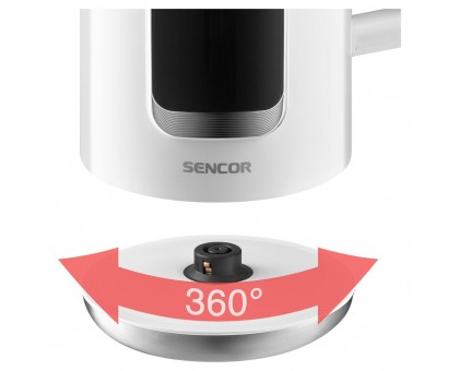 Электрочайник Sencor 1.7л, Strix, LED дисплей, двойные стенки, белый