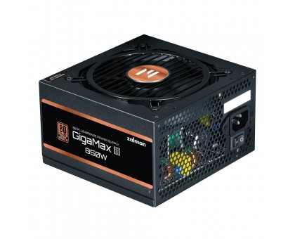 Блок питания Zalman Gigamax 3 (850W), 88%, 80+ Bronze, 120mm, 1xMB 24pin(20+4), 2xCPU (8pin(4+4)+8pin), 3xMolex, 6xSATA, 4xPCIe 8pin(6+2), 1xPCIe GEN5 16pin, Semi Modular Блок питания Zalman Gigamax 3 (850W), 88%, 80+ Bronze, 120mm, 1xMB 24pin(20+4), 2xCPU (8pin(4+4)+8pin), 3xMolex, 6xSATA, 4xPCIe 8pin(6+2), 1xPCIe GEN5 16pin, Semi Modular
