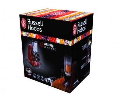 Мультирізка Russell Hobbs Desire Slice&Go, 200Вт, 3 насадки, корпус-пластик, червоний Мультирізка Russell Hobbs Desire Slice&Go, 200Вт, 3 насадки, корпус-пластик, червоний