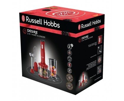 Блендер Russell Hobbs заглибний Desire 500Вт, 2в1, чаша-500мл, червоний Блендер Russell Hobbs заглибний Desire 500Вт, 2в1, чаша-500мл, червоний