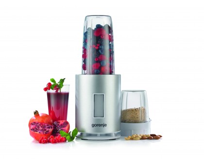 Блендер Gorenje стаціонарний 1200Вт, чаша-1000мл, подрібнювач, сріблястий Блендер Gorenje стаціонарний 1200Вт, чаша-1000мл, подрібнювач, сріблястий