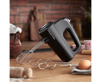Миксер Russell Hobbs ручной Matte Black 350Вт, насадки-4, турбо, черный Миксер Russell Hobbs ручной Matte Black 350Вт, насадки-4, турбо, черный