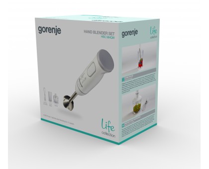 Блендер Gorenje заглибний 560Вт, 4в1, чаша-500мл, подрібнювач, білий Блендер Gorenje заглибний 560Вт, 4в1, чаша-500мл, подрібнювач, білий