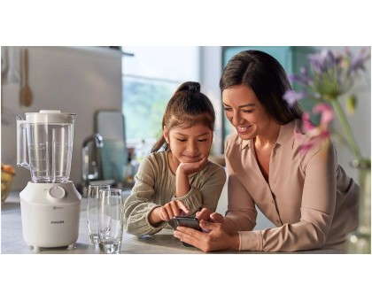 Блендер Philips стаціонарний 3000 series 450Вт, чаша-1900мл, чопер, імпульсний режим, білий Блендер Philips стаціонарний 3000 series 450Вт, чаша-1900мл, чопер, імпульсний режим, білий