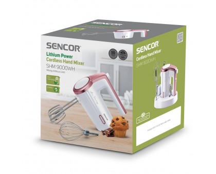 Міксер Sencor ручний Accu technology, 50Вт, насадки-2, безпровідний, USB-C, білий Міксер Sencor ручний Accu technology, 50Вт, насадки-2, безпровідний, USB-C, білий