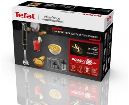 Блендер Tefal заглибний Infiny Force 1000Вт, 5в1, чаша-800мл, XL чопер 1л., чорний Блендер Tefal заглибний Infiny Force 1000Вт, 5в1, чаша-800мл, XL чопер 1л., чорний