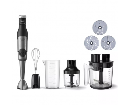Блендер Philips погружной Series 5000, 1200Вт, 5в1, чопер, терки, черный Блендер Philips погружной Series 5000, 1200Вт, 5в1, чопер, терки, черный