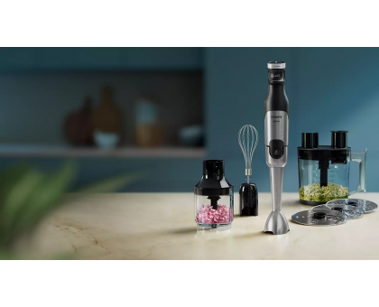 Блендер Philips погружной Series 5000, 1200Вт, 5в1, чопер, терки, черный Блендер Philips погружной Series 5000, 1200Вт, 5в1, чопер, терки, черный
