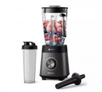 Блендер PHILIPS стационарный Series 5000, 1200Вт, чаша-2000мл, стекло, стакан в копмлекте, черный