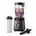Блендер PHILIPS стационарный Series 5000, 1200Вт, чаша-2000мл, стекло, стакан в копмлекте, черный